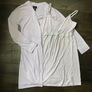 Maternity/Nursing gown with robe